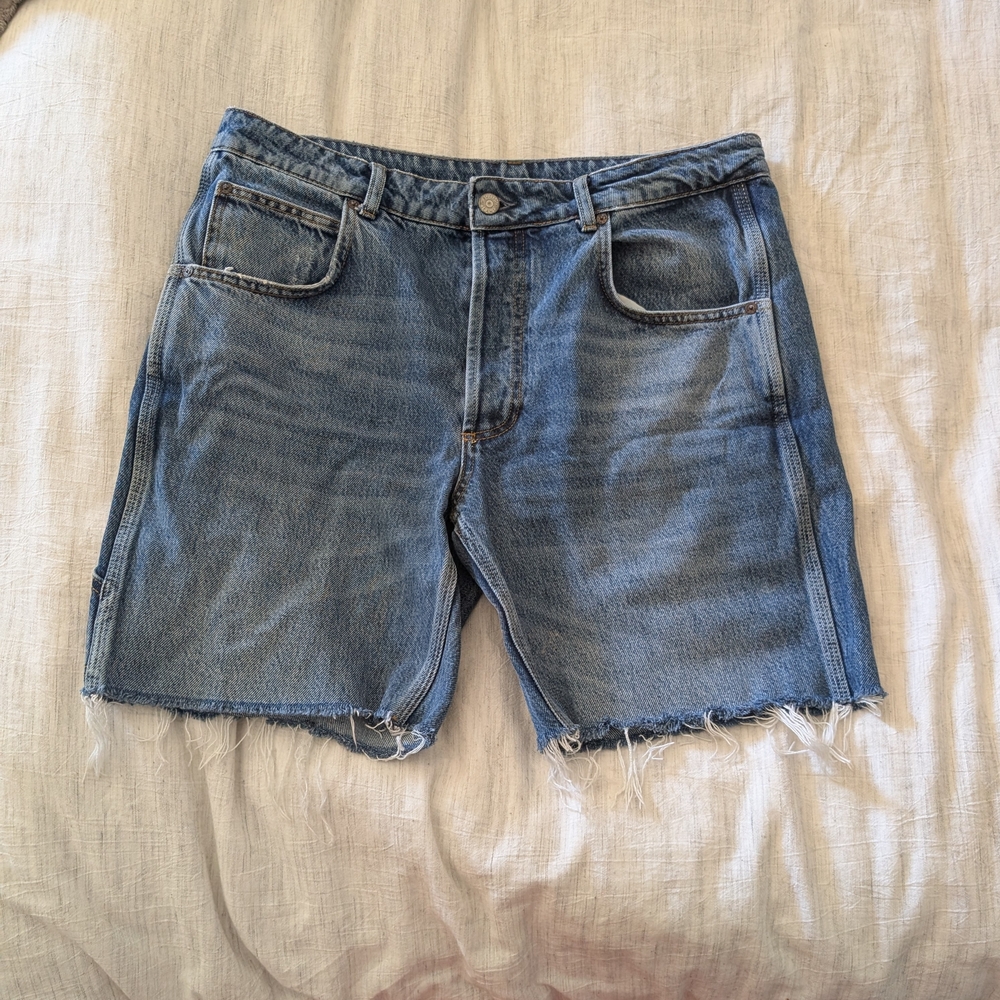 Boyish Light Blue Cutoff Denim Shorts